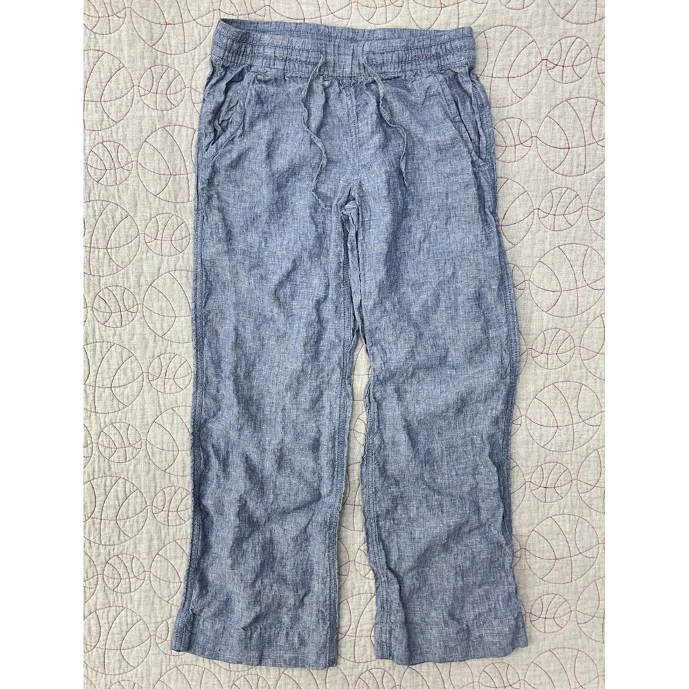 L.L.Bean Pull-On Pants Bright Mariner Blue Premium Washable Linen / Women's 2